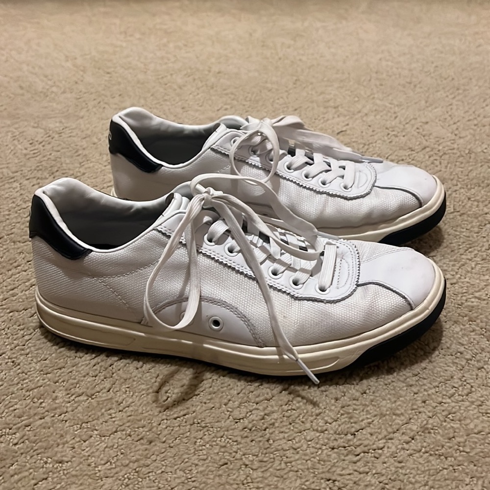 Polo Ralph Lauren Mens Court-100 White Marine Leather Shoes Sneaker Size 9.5